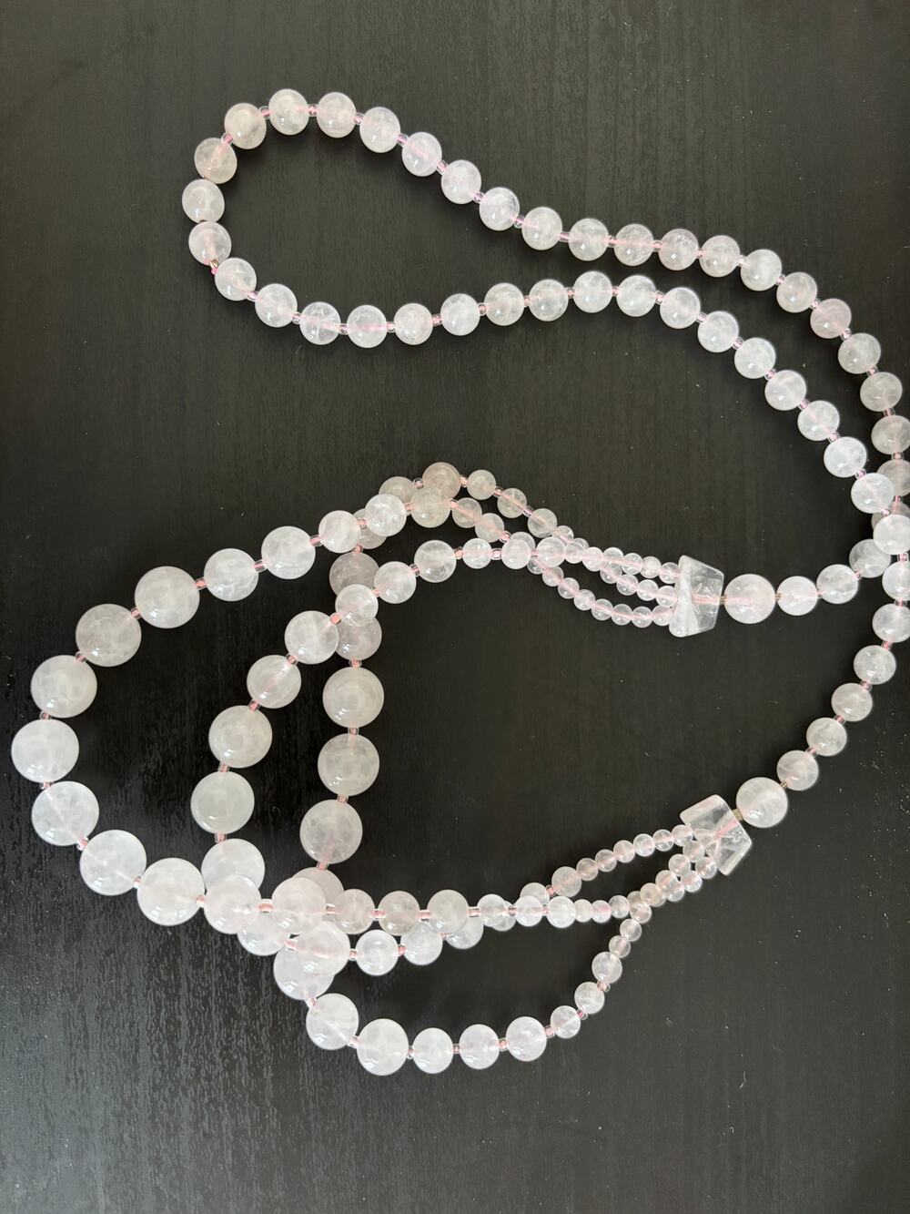 Vintage Rose Quartz Beaded Necklace